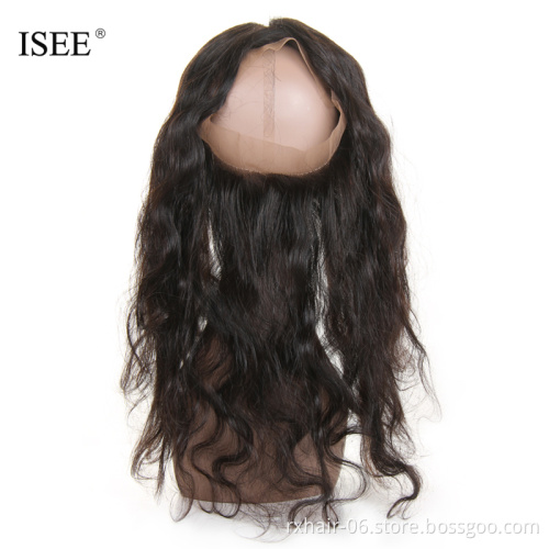 High Quality Natural Black Silk Base 360 Frontal Lace Closure